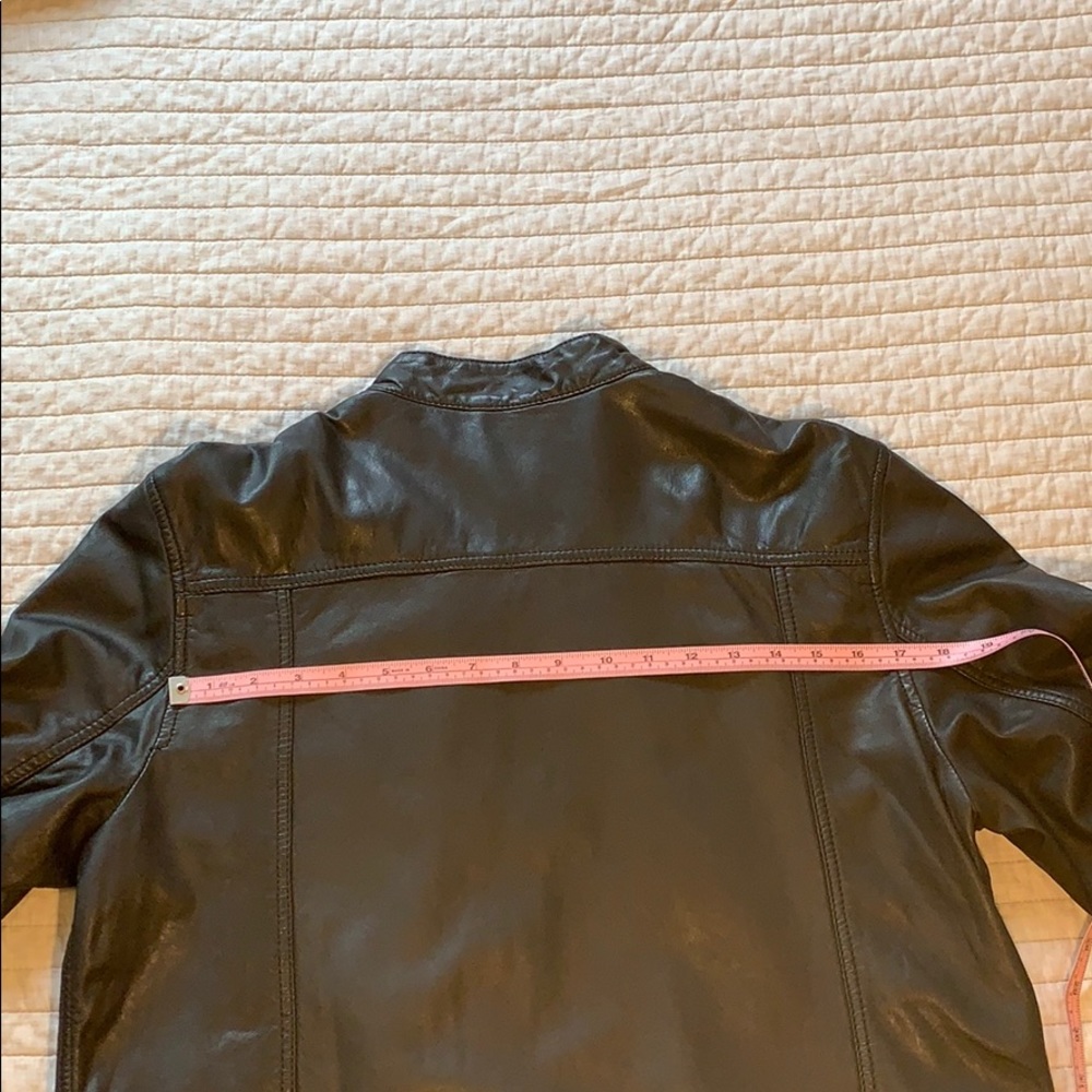 NEW. DKNY Men’s Black Leather Moto Jacket - Picture 7 of 8